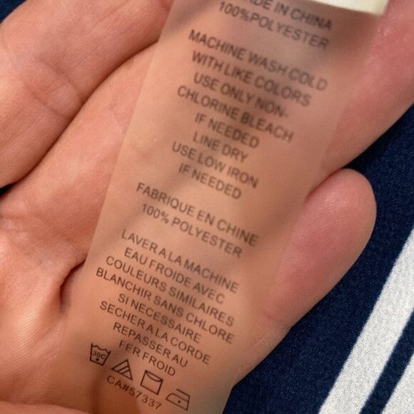 Vince Camuto Blue Stripe Flowy Top Size Medium - Picture 13 of 14